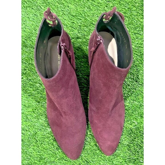 Stuart Weitzman Gardner Maroon Suede Boots Size 7 New - Picture 7 of 16